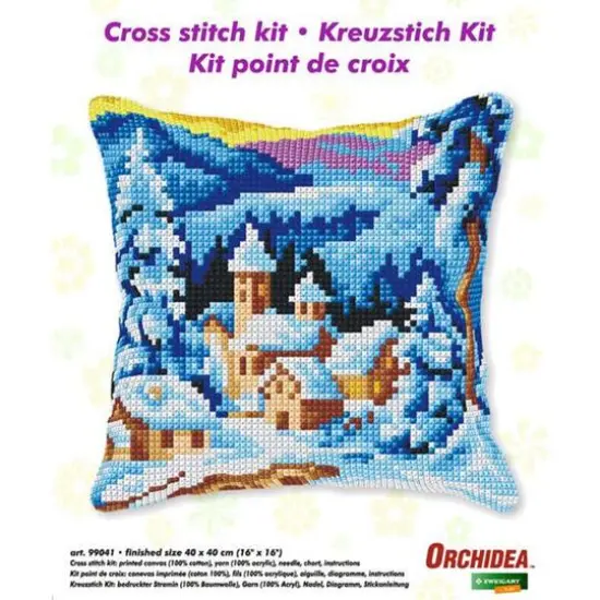 Orchidea Cushion Cross Stitch KitWinter Village {3}