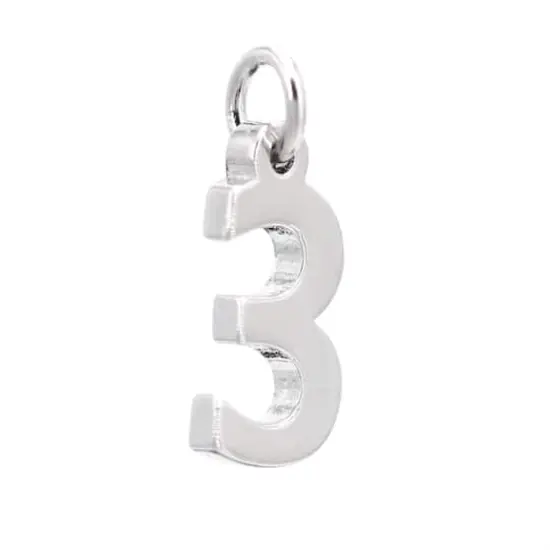 Sterling Silver Number Charm by Bead Landing&trade; 3 {4}