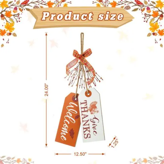 Glitzhome® 24" Thanksgiving Wooden "Give Thanks" Door Hanger {9}