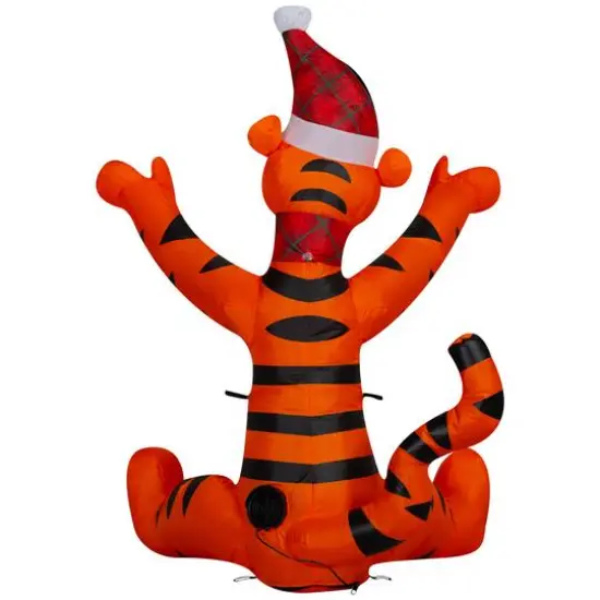 3.5" Airblown&reg; Inflatable Christmas Tigger in Santa Hat {3}