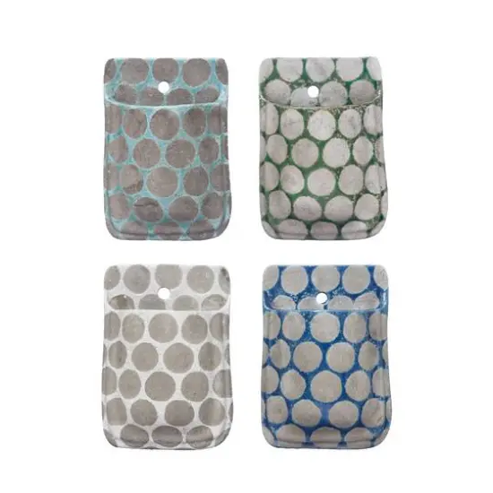 Hello Honey&reg; 8'' Terra-Cotta Wall Planter with Wax Relief Dots Set, 4ct. {1}