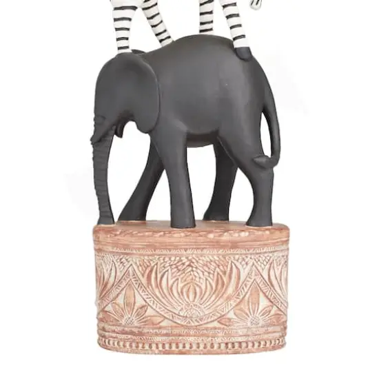 Multi Polystone Traditional Animals Sculpture 33" x 8" x 5" {6}