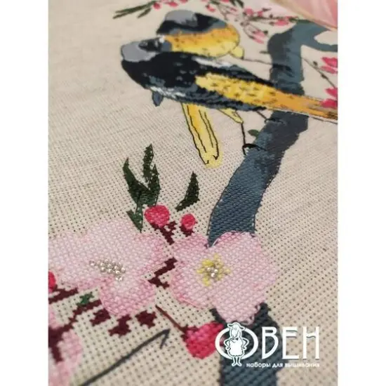 Oven Redstarts On A Cherry Branch Cross Stitch Kit {3}