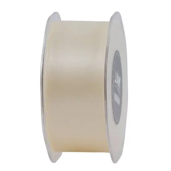 JAM Paper 1.5" x 25yd. Double Faced Satin Ribbon Ivory {7}