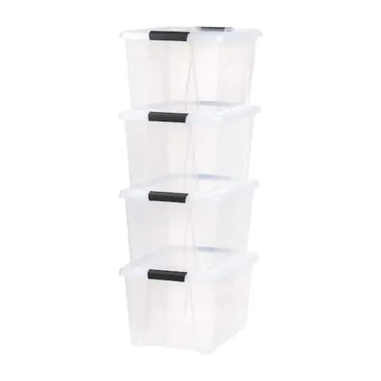 IRIS&reg; 32qt. Buckled Clear Boxes with Clear Buckle Lids, 4ct. {33}