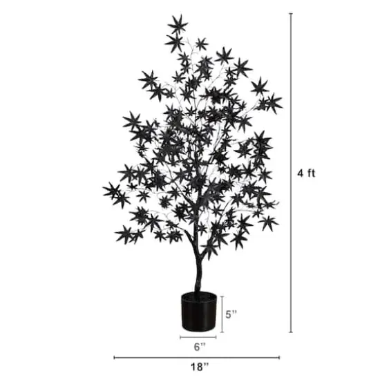 4ft. Artificial Halloween Eerie Black Maple Tree {3}