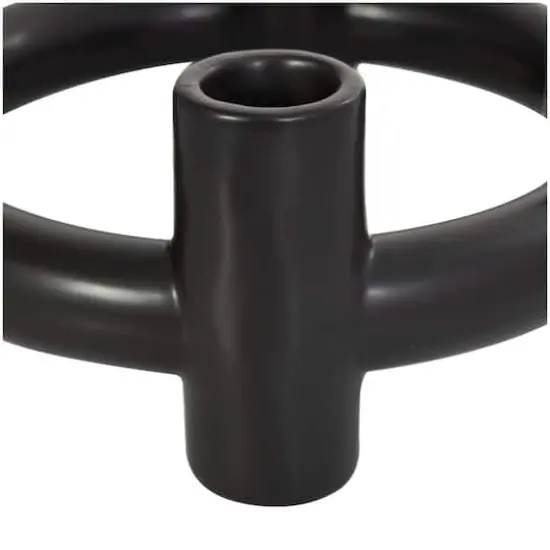 CosmoLiving by Cosmopolitan 8" Black & White Ceramic Geometric Circle Taper Candle Holder Set {5}