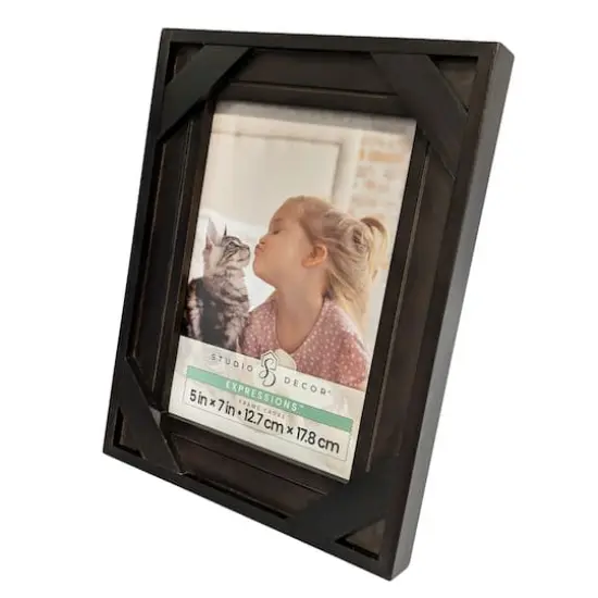 Expressions&trade; 5" x 7" Espresso Cross-Corner Wood Frame by Studio D&eacute;cor&reg; {7}