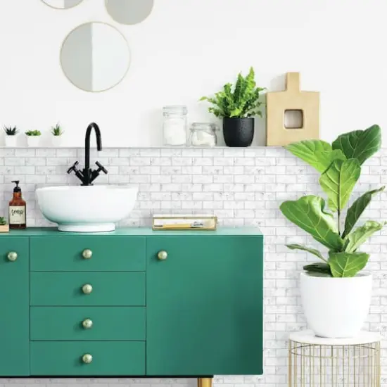 RoomMates Carrara Marble Subway Peel & Stick Backsplash StickTiles® {4}