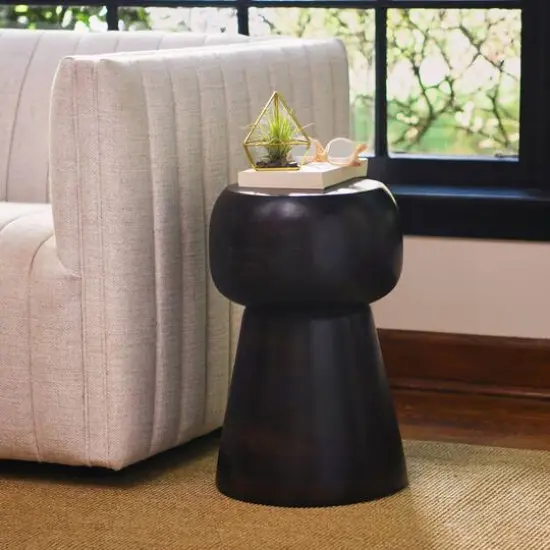 Hello Honey&reg; Cuvee Modern Boho Solid Wood End Table Black Walnut {3}