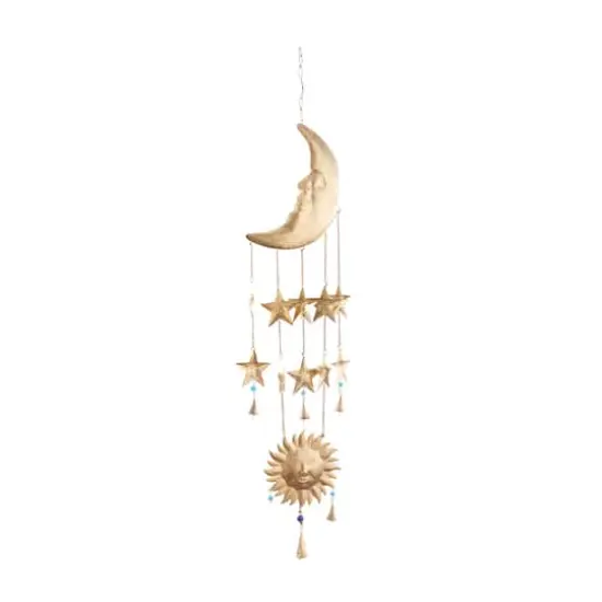 Gold Metal Eclectic Windchime, 9" x 1" x 39" {1}