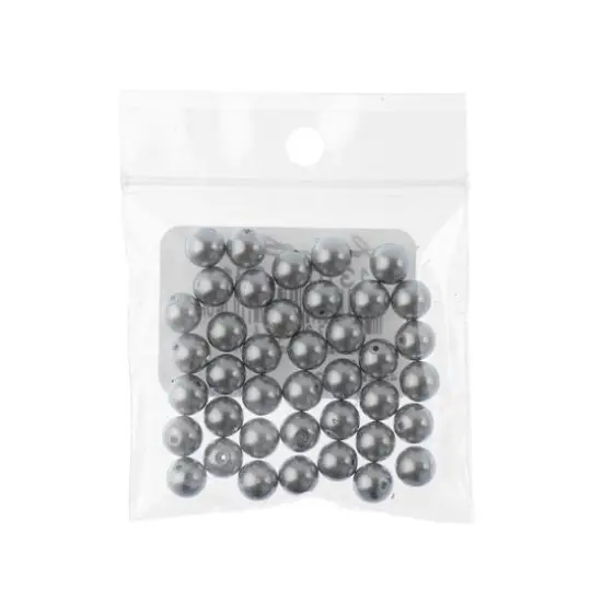 Preciosa Maxima 6mm Glass Nacre Pearls, 40ct. Light Grey {3}