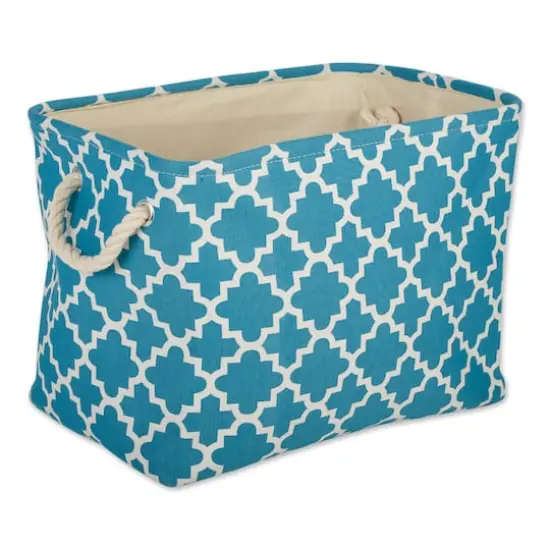 DII&reg; Medium Rectangle Polyester Lattice Bin Storm Blue {1}