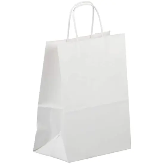 JAM Paper Medium White Kraft Solid Gift Bags, 100ct. {1}