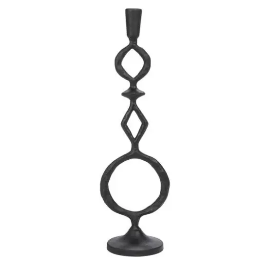 Hello Honey&reg; Black Decorative Cast Metal Taper Candle Holder {8}