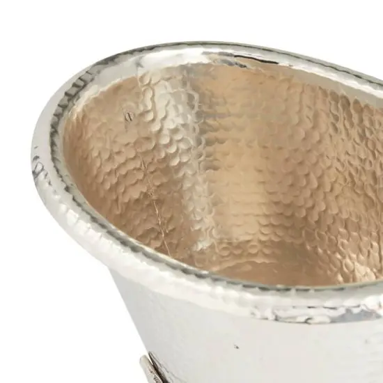 14" Silver Aluminum Traditional Wine Holder {6}