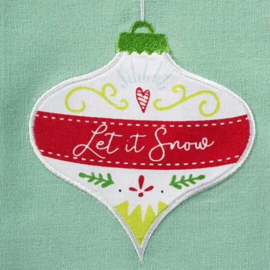 DII&reg; Assorted Holiday Ornaments Embellished Dishtowel Set {8}