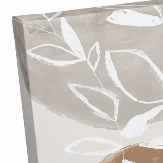 Abstract Neutral Flowers Canvas Wall Art {4}