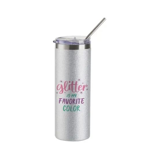 Craft Express 4ct. 20oz. Sublimation Glitter Skinny Tumblers {4}