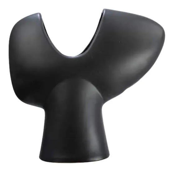 Hello Honey&reg; 16" Modern Terra Cotta Abstract Vase Matte Black {7}