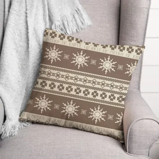 Neutral Christmas Sweater Throw Pillow {3}