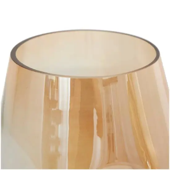 Iridescent Gold Concaved Glass Vase Set {8}