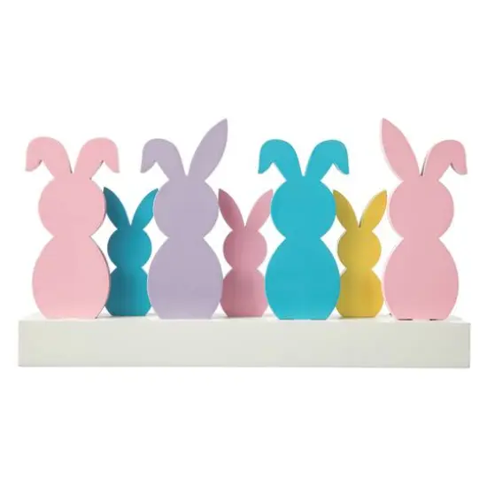 Glitzhome&reg; 11.75" Easter Wooden Bunny Family Table D&eacute;cor {6}