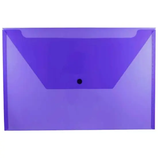 JAM Paper 9.8" x 14.5" Plastic Snap Closure Envelopes, 12ct. Purple {1}