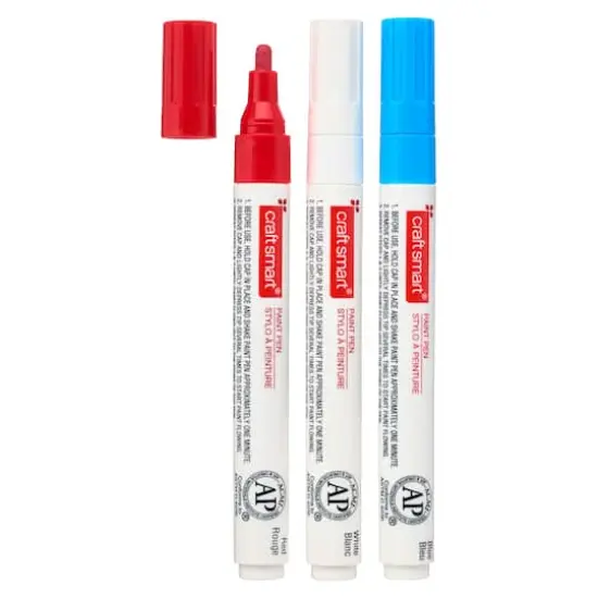 Craftsmart&reg; Paint Pen, Broad Line 3 Pc &mdash; Patriotic {1}