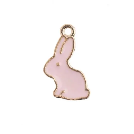 John Bead Sweet & Petite Bunny Rabbit Charms, 10ct. Pink {1}