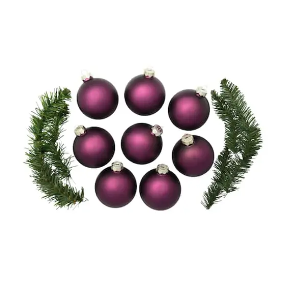 Whitehurst 8ct. 3.25" Matte Glass Ball Ornaments Purple Matte {4}