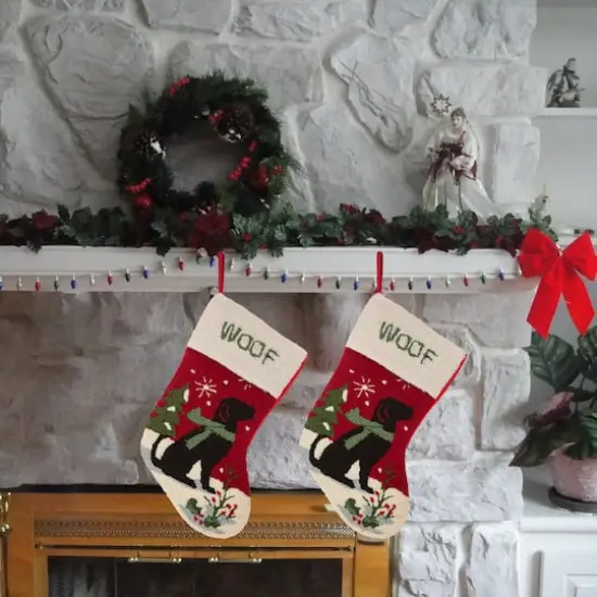 Glitzhome&reg; 20" Dog Hooked Stockings, 2ct. {4}