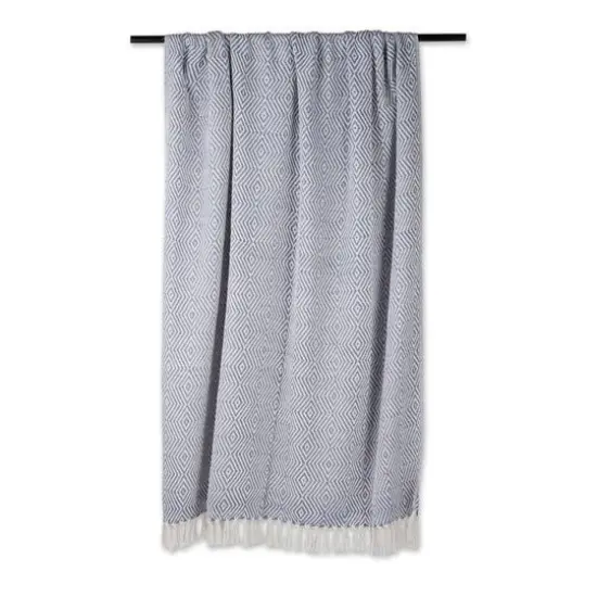 DII&reg; X-Diamond Geometric Throw Stonewash Blue {4}