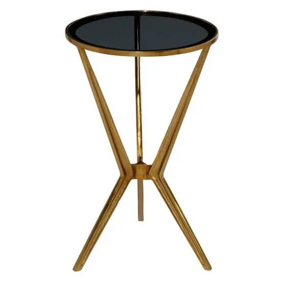 2ft. Gold & Black Modern Aluminum Accent Table {1}