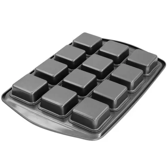 Gibson Baker's Friend Gray 12 Cup Nonstick Steel Brownie Pan {3}