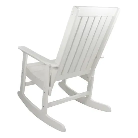 White All Weather Recycled Plastic Outdoor Rocking Chair {6}