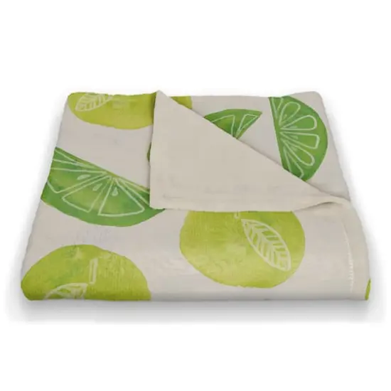 Lime Citrus Pattern 50" x 60" Coral Fleece Blanket {3}