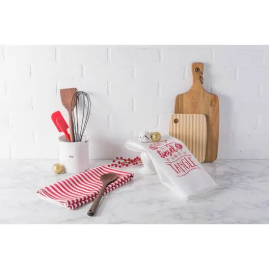 DII&reg; Assorted Tinsel In A Tangle Holiday Printed Dishtowel Set {5}
