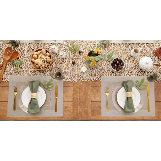 DII&reg; Vinyl Doubleframe Placemats, 6ct. Stone {5}