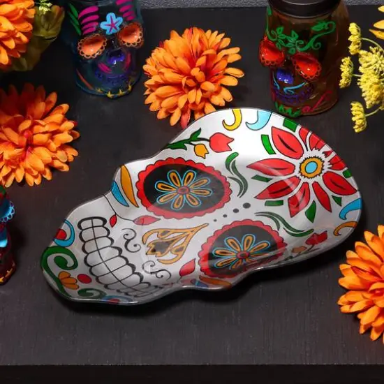 12" Sugar Skull Decorative Glass Plate by Ashland® {3}