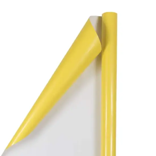 JAM Paper Glossy Gift Wrap, 2ct. Yellow {1}