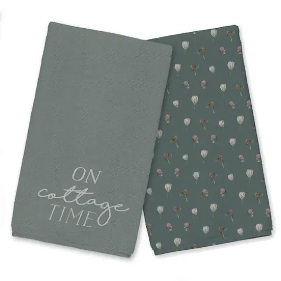 On Cottage Time Tea Towel Set Emerald {1}