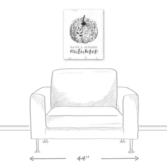 Blessed Floral Pumpkin Canvas Wall Art {6}