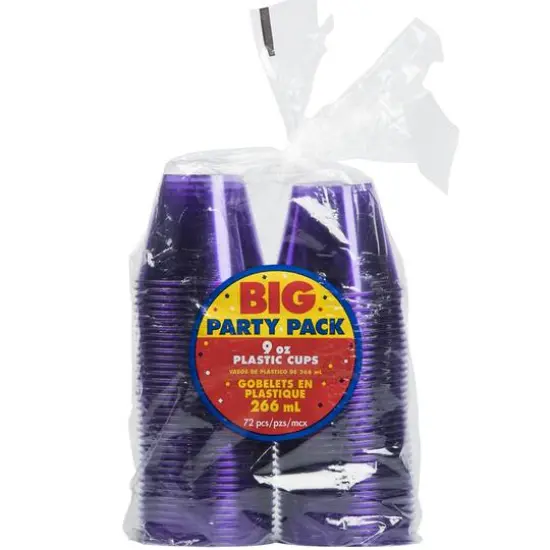 JAM Paper 9oz. Clear Plastic Cups, 72ct. Violet {3}