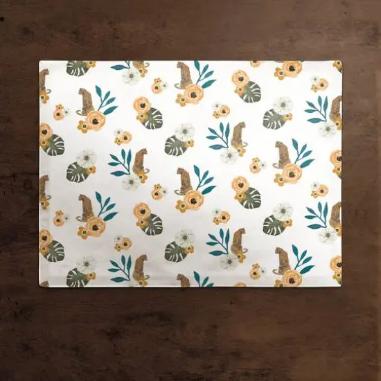 Tropical Jag Cotton Twill Placemat White {3}