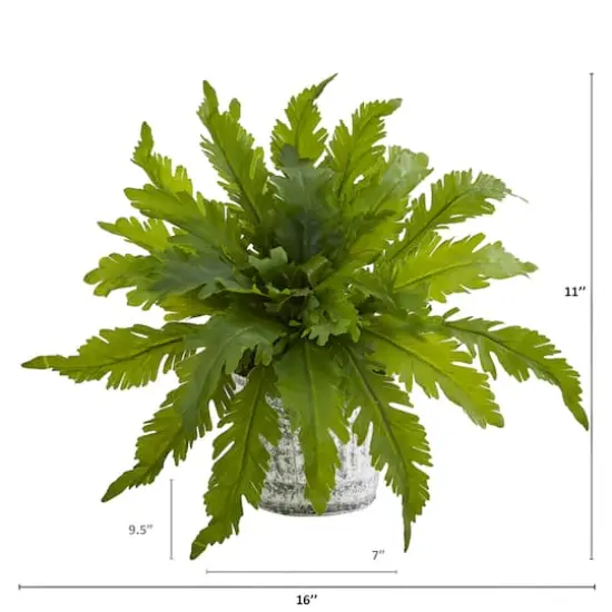 Fern Artificial Plant in Vintage Hanging Planter {3}