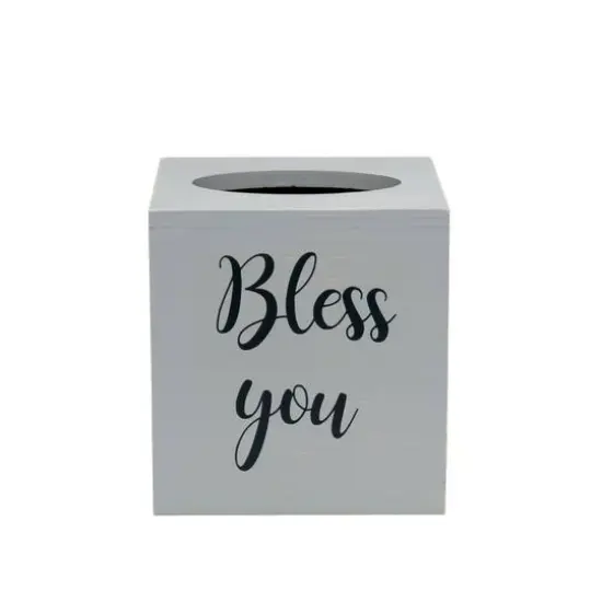 Elegant Designs Bless You Tissue Box Cover Gray Wash {10}