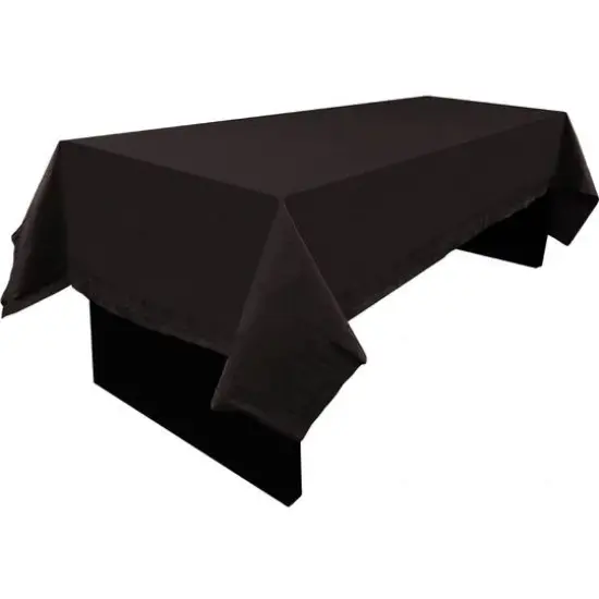 JAM Paper 108" Rectangular Plastic Lined Paper Table Cover Black {5}