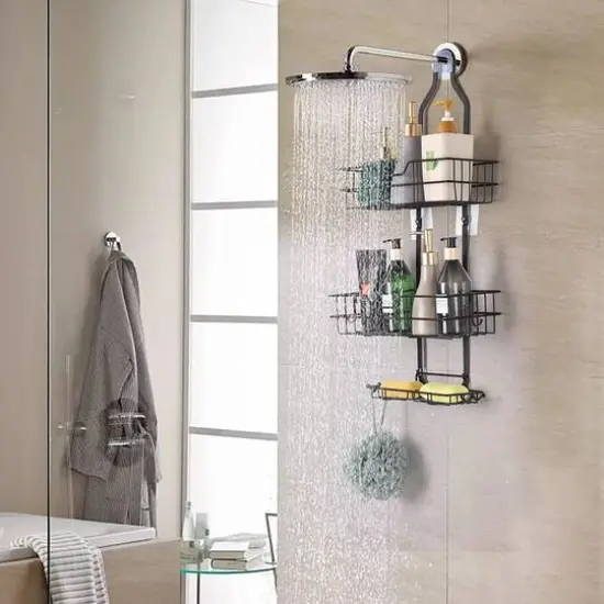 Over Head Shower Caddy Basket with Hook {8}