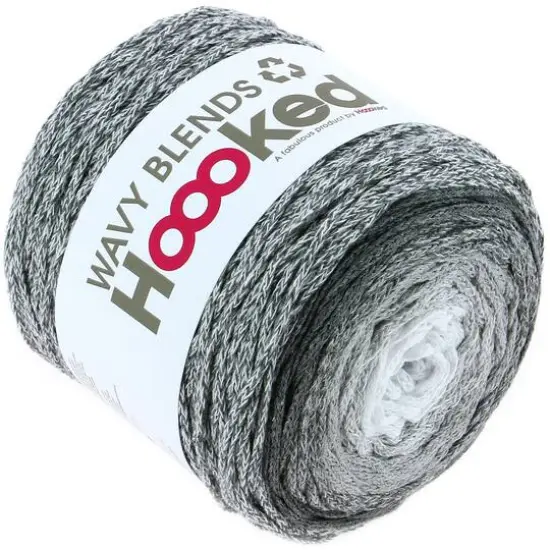 Hoooked Wavy Blends Recycled Cotton Yarn Silver White {3}